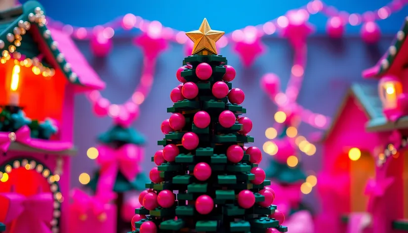 lego christmas tree pink