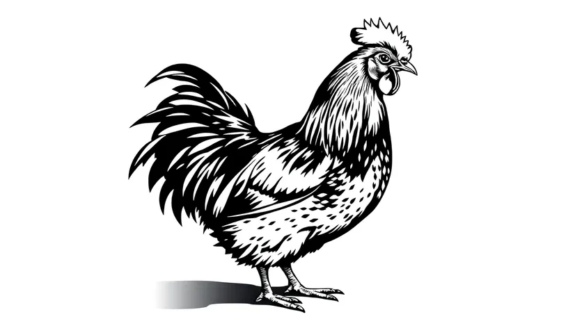 black white chicken