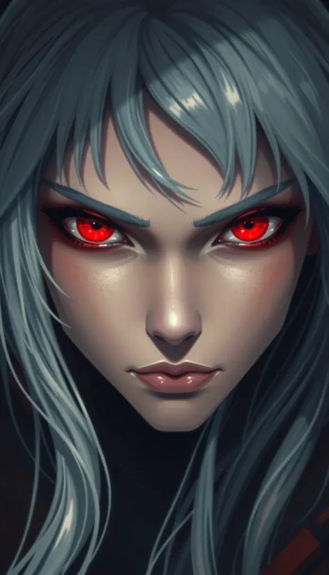 white hair red eyes