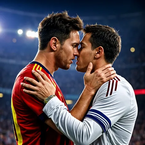 Messi and ronaldo kiss