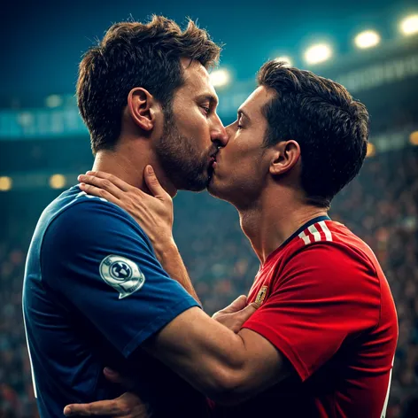 Messi and ronaldo kiss