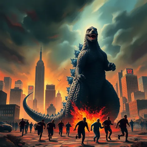 godzilla people running