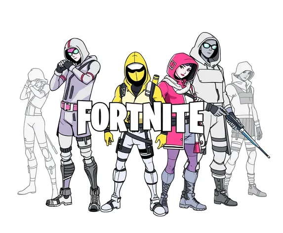 fortnkte drawling on white