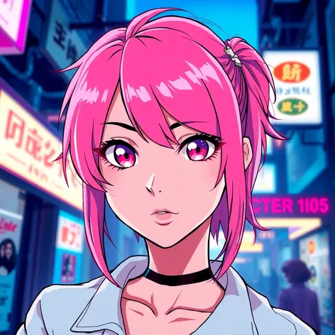 pink hair anime dude