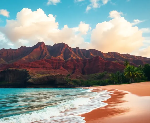 red sand beach hana