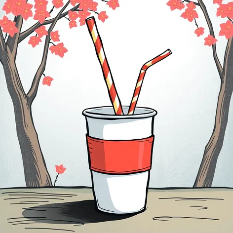 straw container cup with