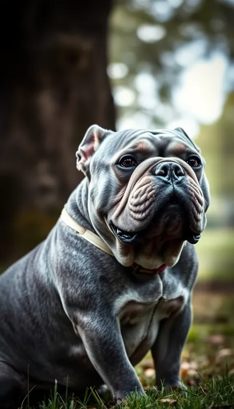 grey english bulldog