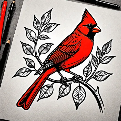 red cardinal tattoo
