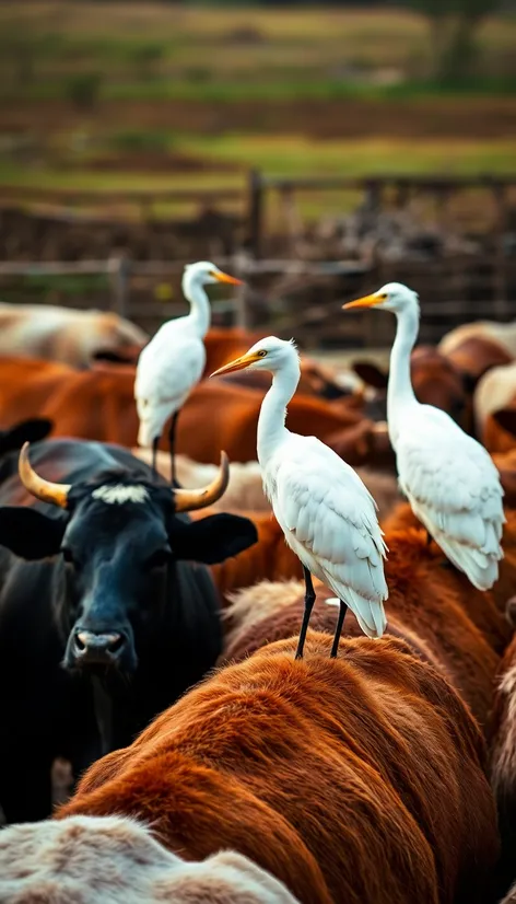 cattle egret cows