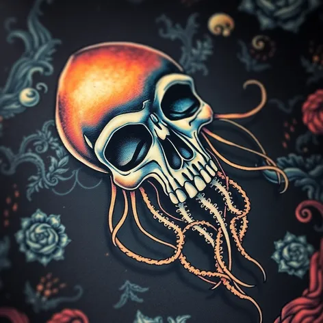 skull jellyfish tattoo