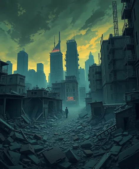 anime destroyed city