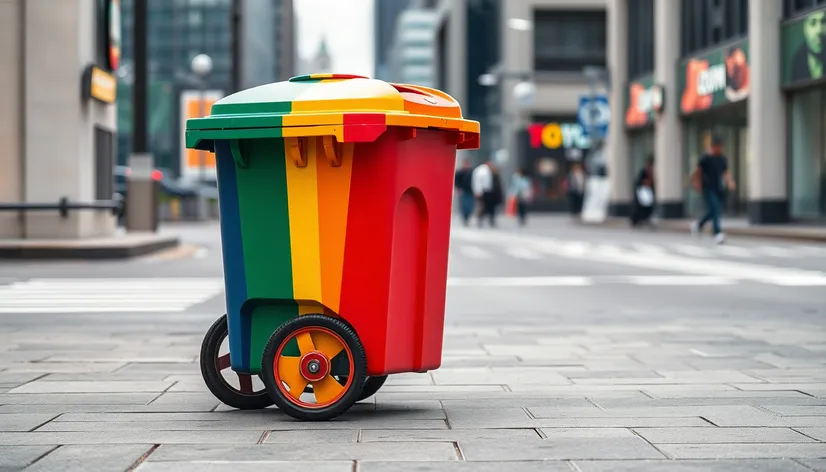 wheeled trash can