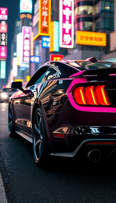 black and pink mustang