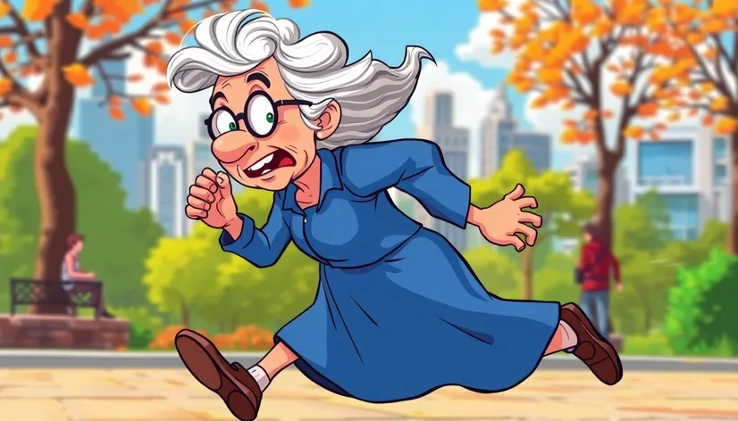 gif old lady running