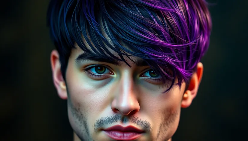 purple highlights mens hair