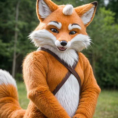 Fox fursuit, huge tits,