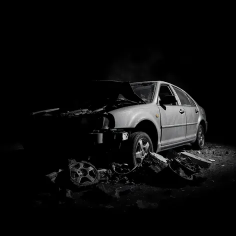 balck and white car