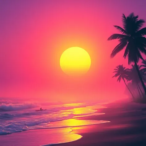 hawaii purple sunset beach