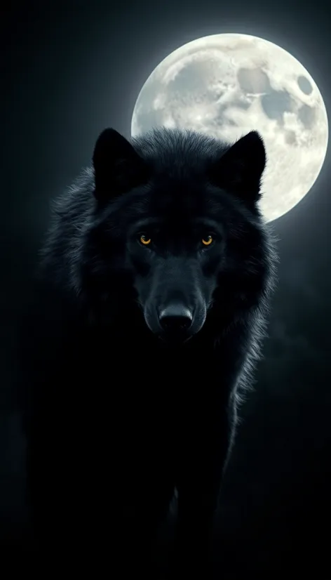 huge black wolf