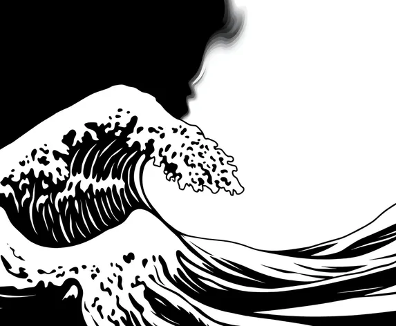 black and white wave