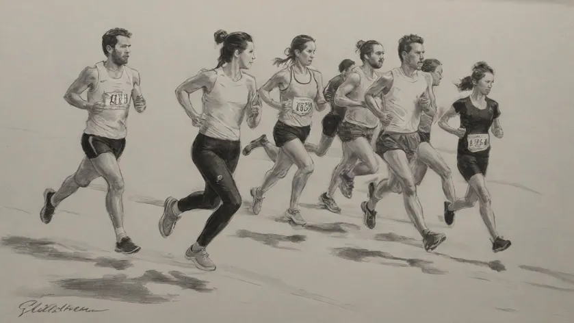 running drawing