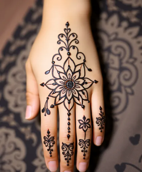 lotus flower henna finger