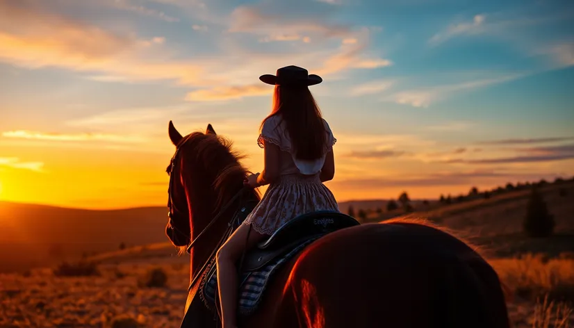 girl riding with horse