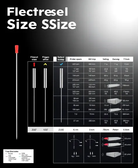 electrode size chart with