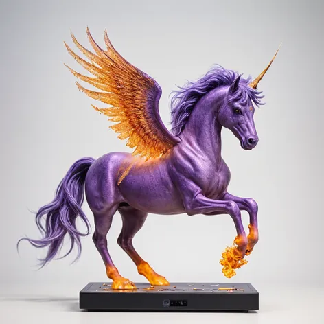 realistic violet pegasus with