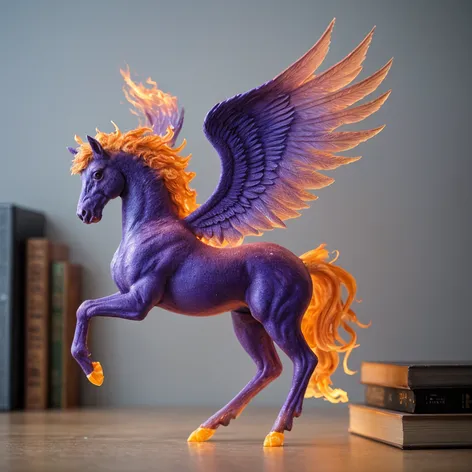 realistic violet pegasus with