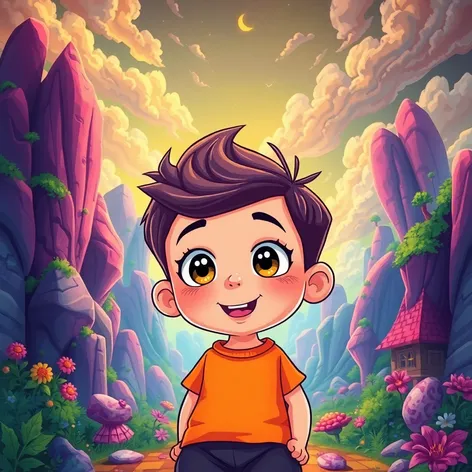 cartoon little boy and