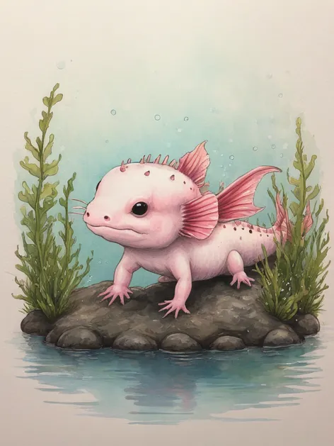 cute axolotl drawing