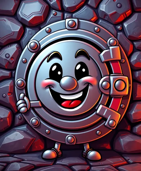 cartoon happy metal vault