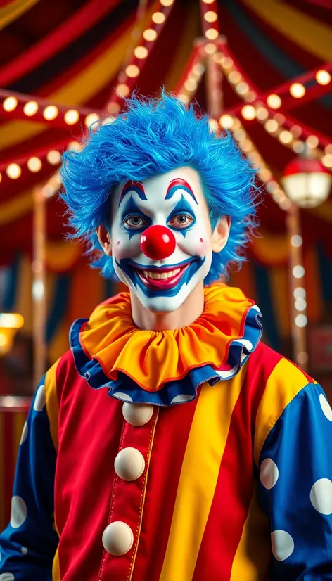 clown with blue hair