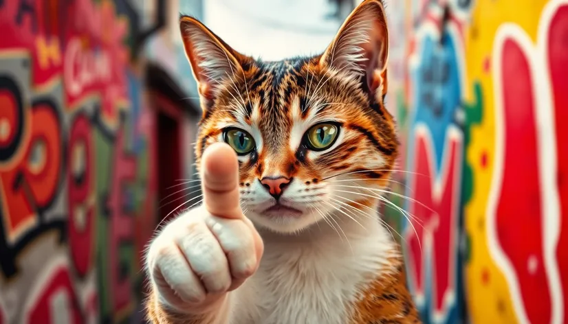 middle finger cat