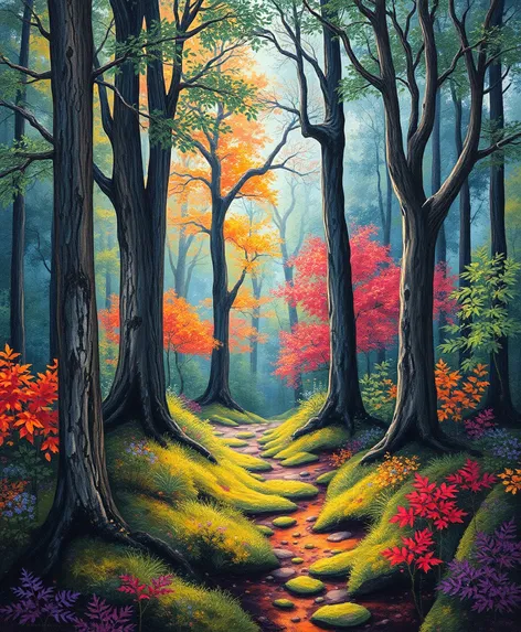 forest scenery painting