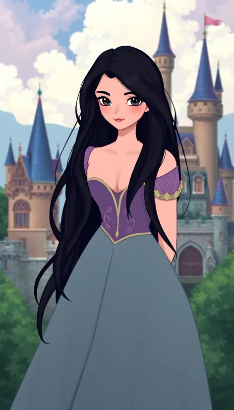 rapunzel with black hair