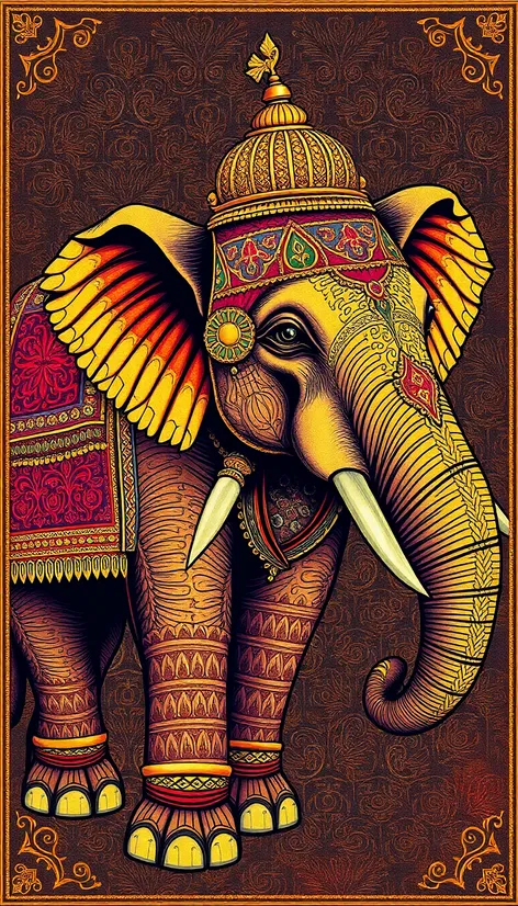 elephant indian drawing