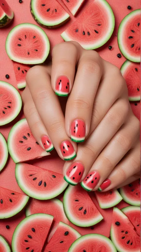 watermelon nails