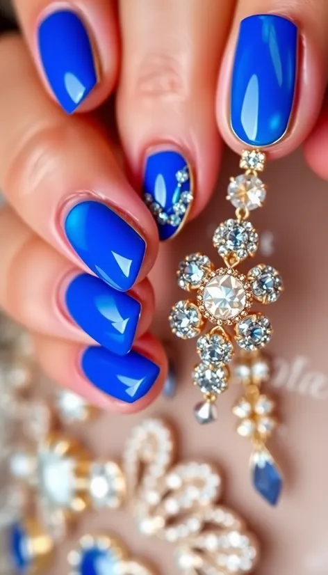 blue nails design