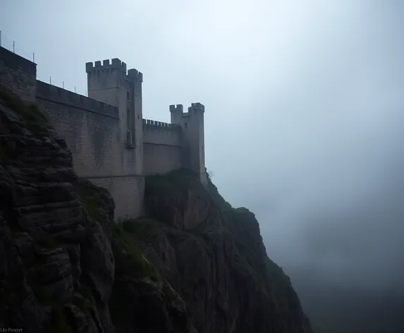 castle wall on cliff