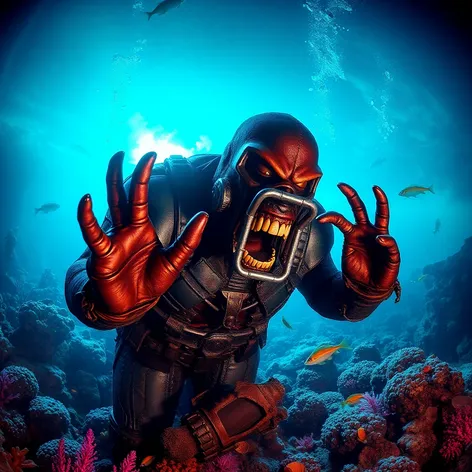 doom guy underwater