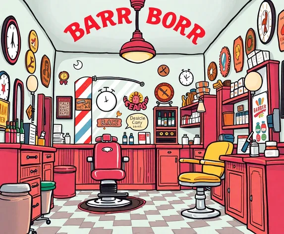 cartoon barber hipster