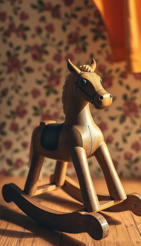 vintage wooden rocking horse