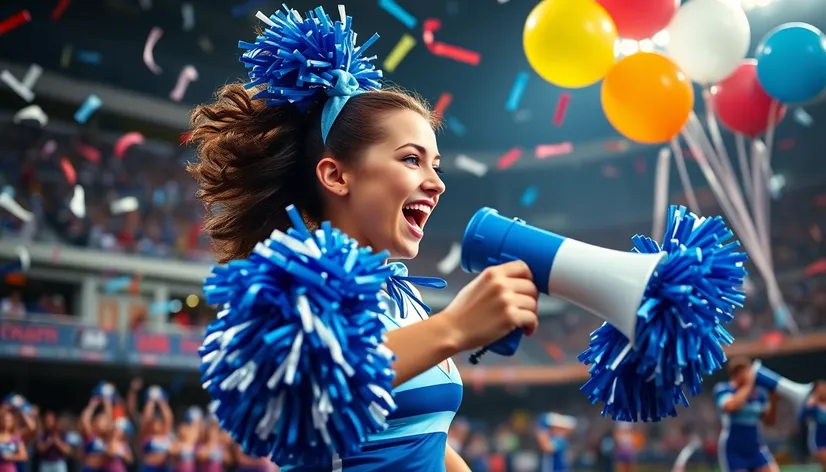 blue cheerleader