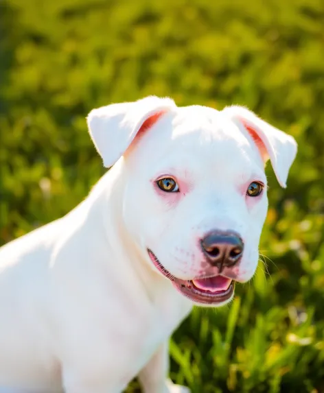 white pitbull puppy