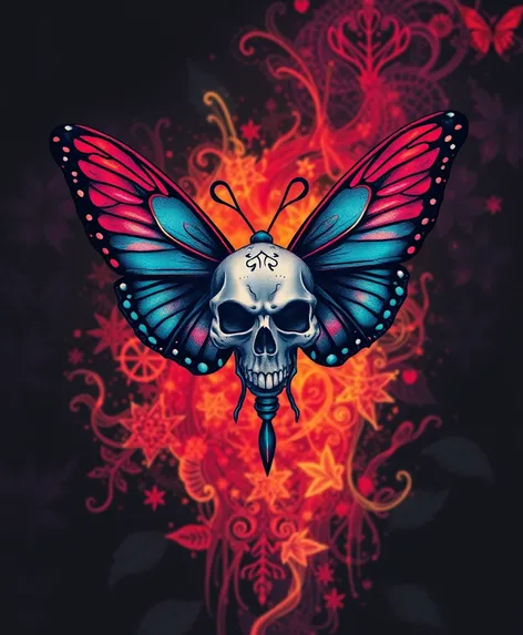 butterfly with skull tattoo