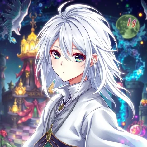 white haired anime protagonist