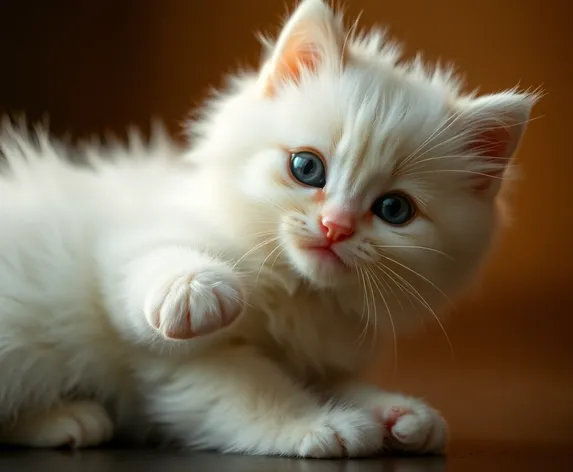 fluffy white kitten