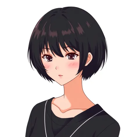 short black hair anime